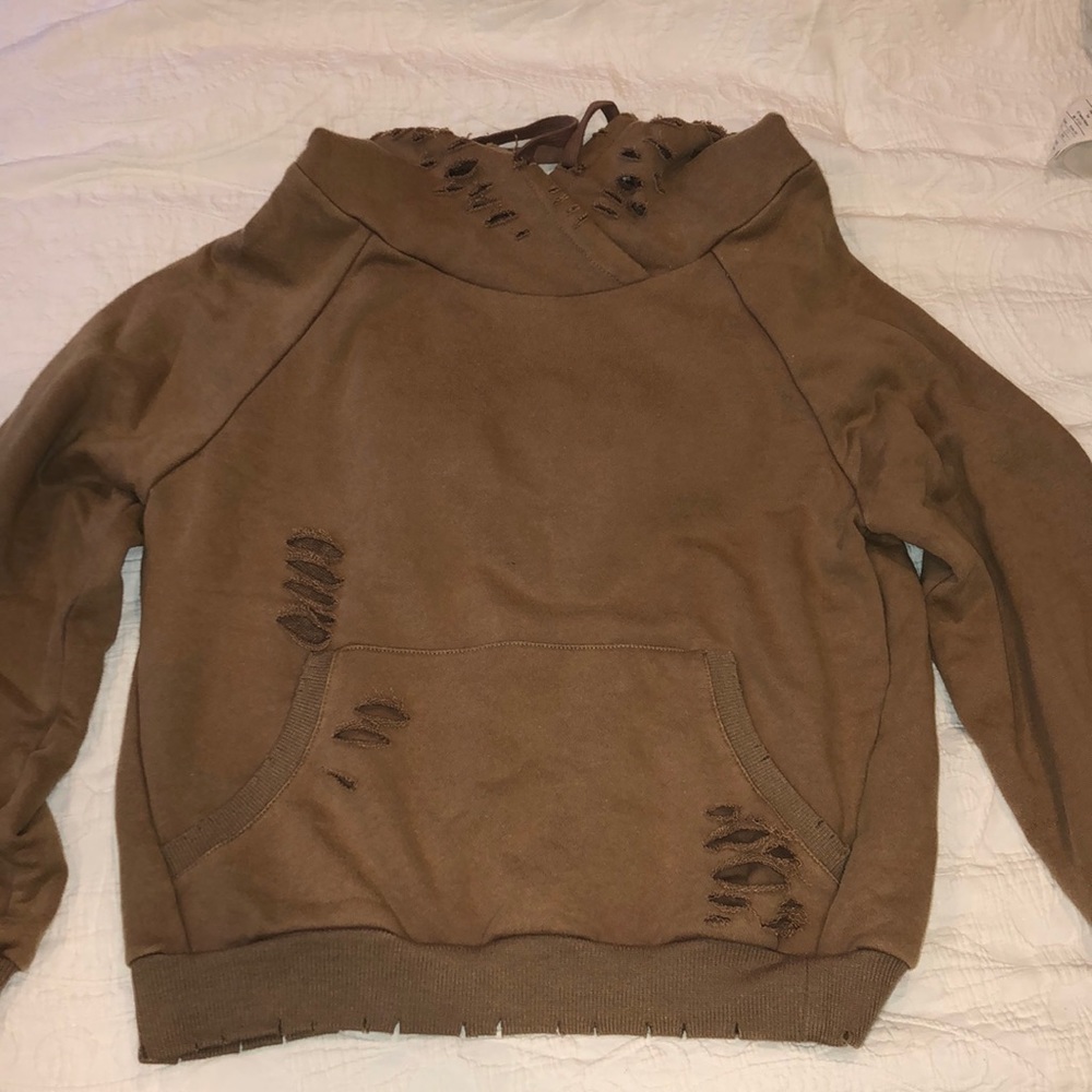 Tan ripped sweater